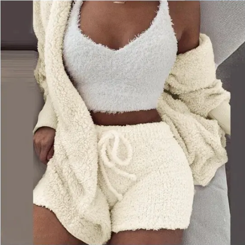 3 piece fleece lounge set sale